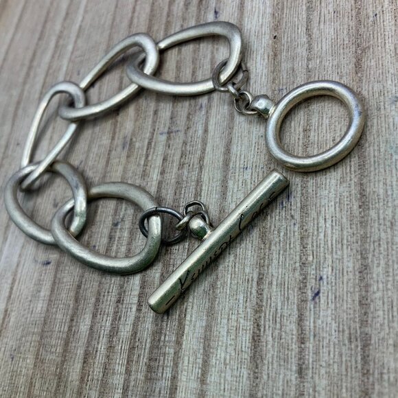 Kenneth Cole Distressed Gold Tone Link Bracelet - Picture 1 of 3